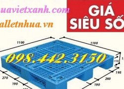 Pallet nhựa 1100x1100x150mm 3 đường thẳng giá rẻ call 0984423150