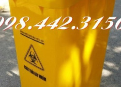 Thùng rác y tế 120 Lít màu vàng chất thải nguy hại lây nhiễm