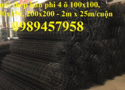 Thép đổ bê tông Phi 4 ô 100x100, Lưới thép hàn D6 200x200