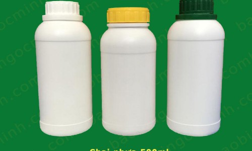 Chai nhựa 500ml hdpe. Chai 500ml nắp ga vặn có garanty.