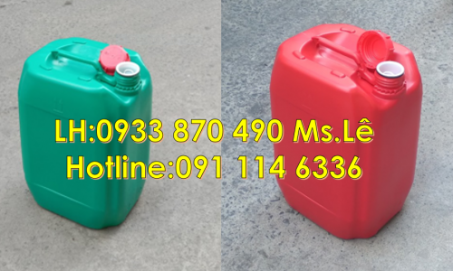 Can nhựa HDPE 20 lít đựng hóa chất màu xanh lá- đỏ - vàng tại TPHCM 