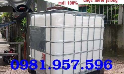 Bồn nhựa 1000L vuông, bồn nhựa trắng vuông 1000L, bồn 1000L cũ