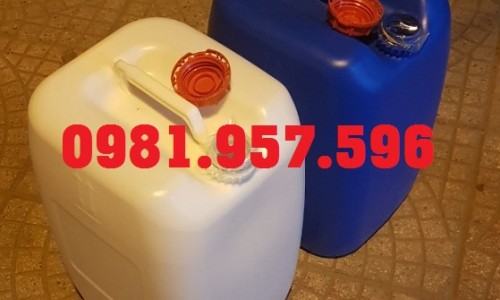 Can vuông 30L, can 30L xanh đựng hóa chất, can trắng 30L