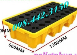 Pallet chống tràn dầu - hóa chất 2 phuy giá siêu cạnh tranh
