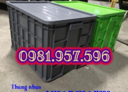 Thùng nhựa dung tích 80L, sóng nhựa có nắp, sóng nhựa 3T9