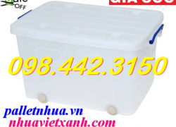 Thùng nhựa trắng trong có bánh xe 65 lít và 95 lít