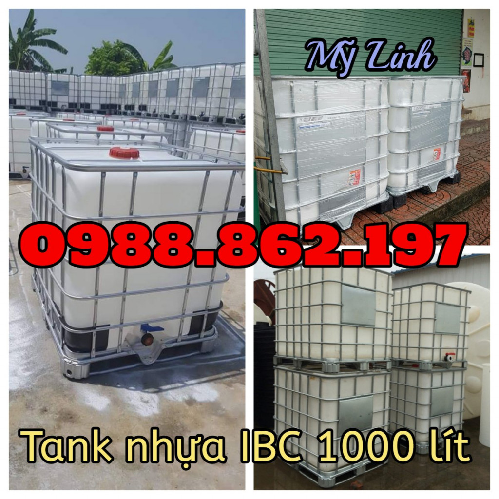 Tank nhựa IBC 1000L, tank nhựa công nghiệp