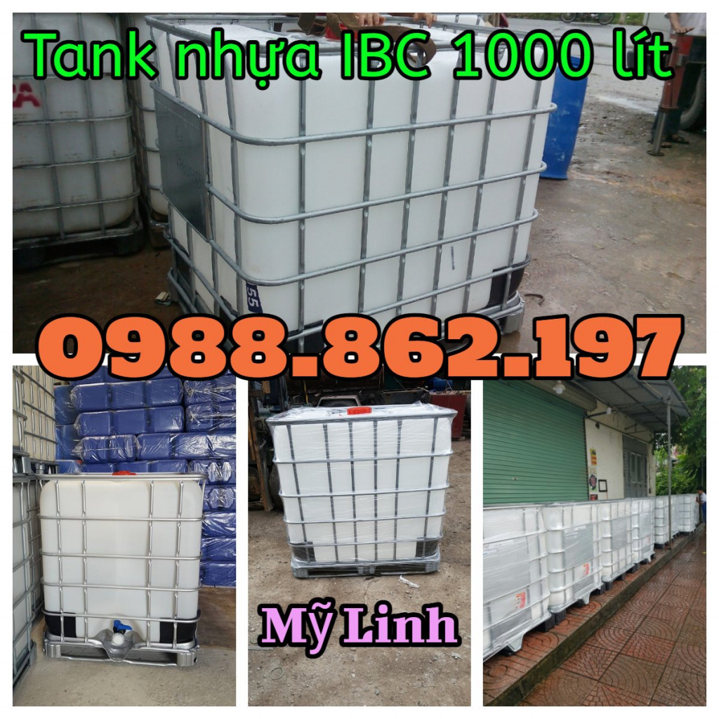 Tank nhựa IBC 1000L, tank nhựa công nghiệp