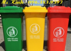 Bán thùng rác 240 lít nhựa hdpe giá rẻ nhất, thùng đựng rác có bánh xe và nắp đậy, thùng rác lớn
