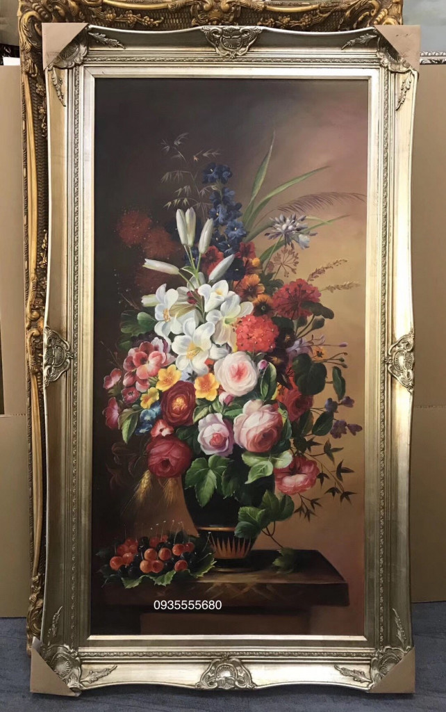 Giao lưu bức tranh cổ hàng âu họa tiết hoa