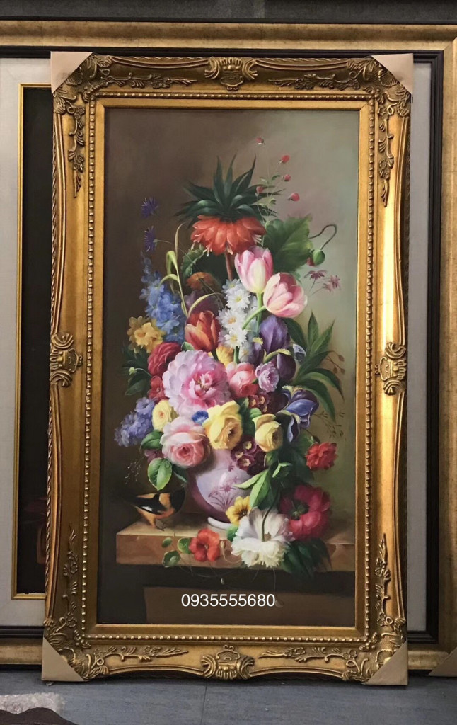 Giao lưu bức tranh cổ hàng âu họa tiết hoa