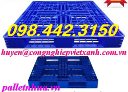 Pallet nhựa 1100x1100x125mm – nhựa nguyên sinh – xanh dương – hàng mới