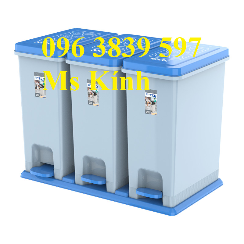 Thùng rác bộ 3 phân loại rác tiện lợi - 096 3839 597 Ms Kính