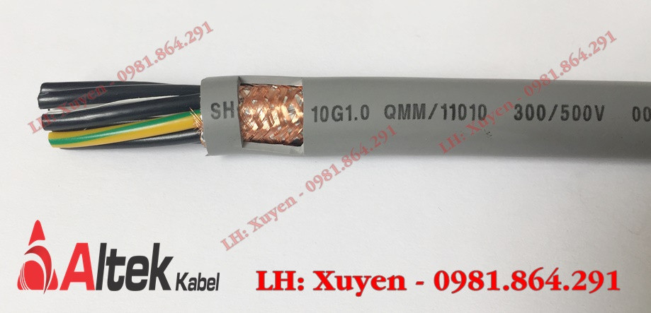 Cáp điều khiển 10 lõi 0.5mm2, 0.75mm2, 1.0mm2, 1.5mm2  Altek Kabel