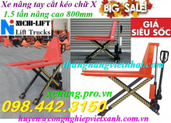 Xe nâng tay cắt kéo trục chéo 1.5 tấn nâng cao 800mm HL1.5T giá khuyến mãi call 0984423150 – Huyền