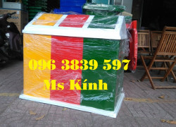 Thùng rác 3 ngăn composite phân loại rác giá tốt tại TP.HCM - 096 3839 597 Ms Kính