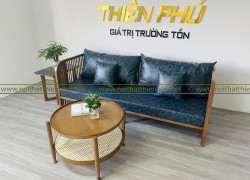 Bộ sofa gỗ Indochine kết hợp bàn trà Rustic - Thiên Phú