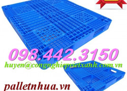 Pallet nhựa 1300x1100x130mm xanh dương – nhựa nguyên sinh – hàng mới