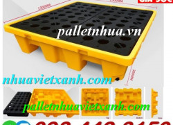 Pallet nhựa chống tràn 4 phuy xả hàng giá sốc