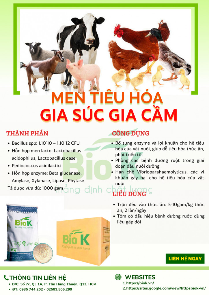 Men tiêu hóa gia súc gia cầm Biok