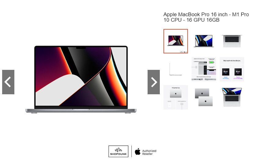 Apple MacBook Pro 16 inch - M1 Pro 10 CPU - 16 GPU 16GB