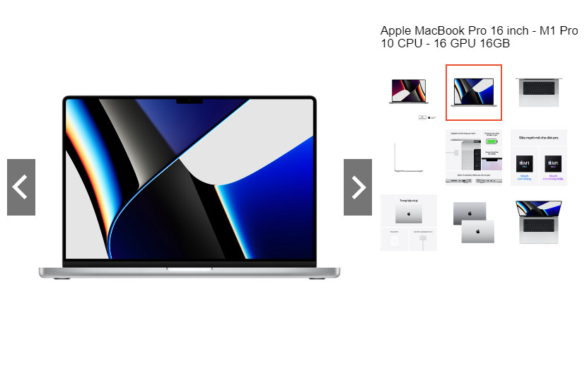 Apple MacBook Pro 16 inch - M1 Pro 10 CPU - 16 GPU 16GB