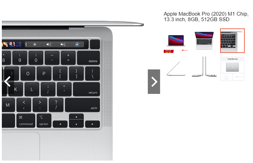 Apple MacBook Pro (2020) M1 Chip, 13.3 inch, 8GB, 512GB SSD