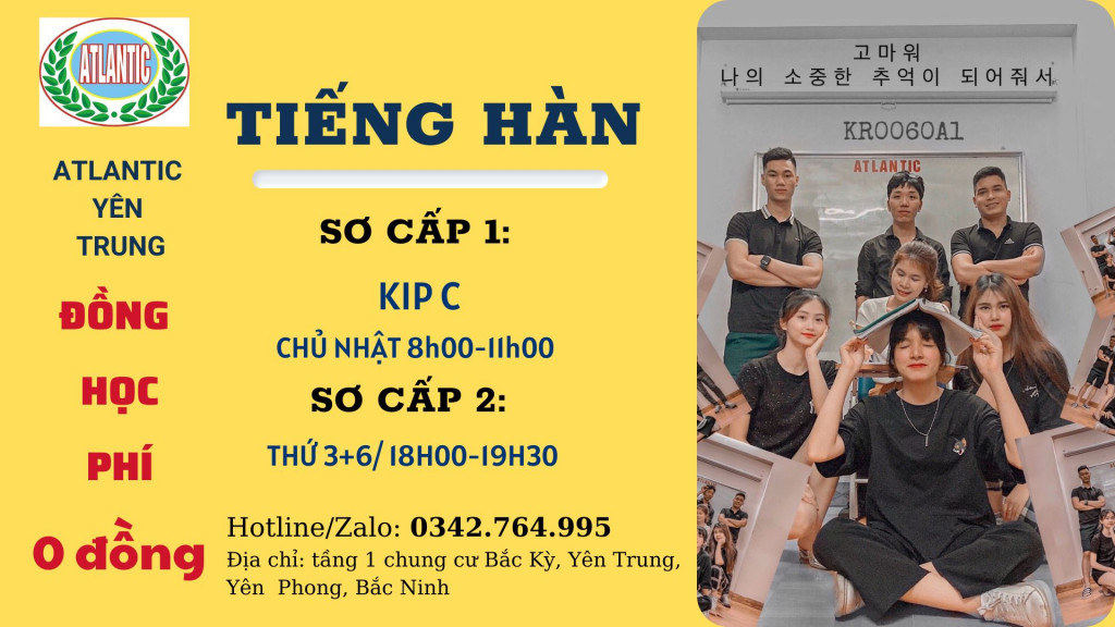 Tiếng Hàn chủ đề công việc cùng Atlantic
