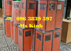 Thùng rác giả gỗ vuông, thùng rác gạt tàn, thùng rác khách sạn, công cộng - 096 3839 597 Ms Kính