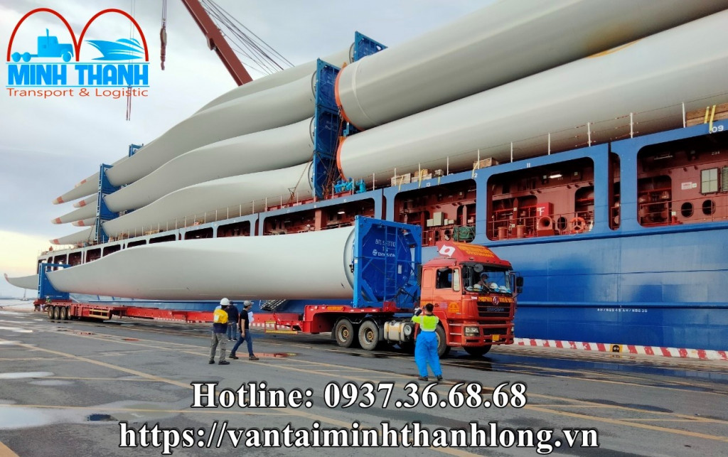 Công ty vận chuyển hàng quá khổ cho dự án điện gió Minh Thành Long 1