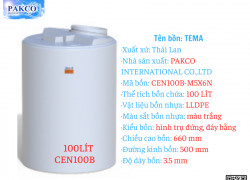 Bồn 100 lít -  bồn chứa hóa chất – bồn tema, bồn pakco – CEN100B-M5X6