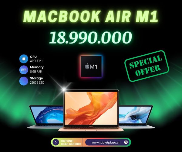 Laptop Apple Macbook Air M1 giá siêu tốt tại Tablet Plaza