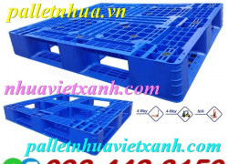 Pallet nhựa 1200x1000x145mm PL08LK màu xanh dương