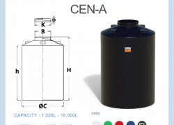 Bồn TEMA mẫu CEN A - Bồn rỗng chứa hóa chất 1500 lít - CEN1K5A M155N