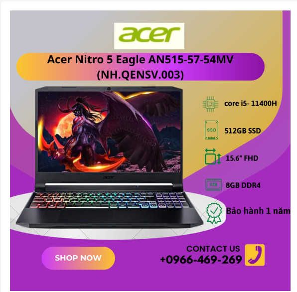Acer Nitro 5 Eagle AN515-57-54MV/ i5-11400H/8GB/512GB/4GB H09966