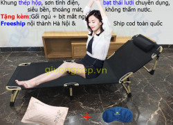 giường gấp văn phòng GB23A - tặng kèm gối, bịt mắt ngủ, freeship nội thành Hn