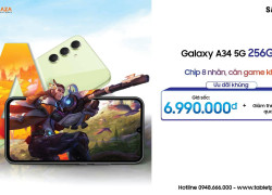 Samsung A34 256G chính hãng giá còn 6.99 triệu, Thủ Đức hỗ trợ góp 0%