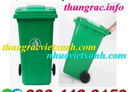 Thùng rác nhựa 120 lít màu xanh lá thanh lý xả kho giá cực sốc