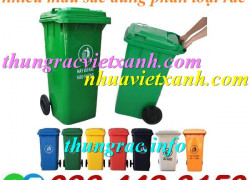 Thùng rác nhựa 120 lít xanh lá - cam - vàng - đen thanh lý xả kho giá cực sốc