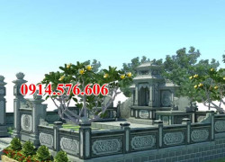 46 Tường rào đá khối nghĩa trang đẹp bán Bắc Giang