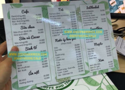 In menu thực đơn fomex lấy nhanh trong ngày