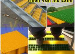 Sàn lưới nhựa frp grating kháng hóa chất, stair nosing frp chống trượt