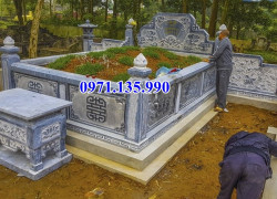 Trà Vinh Mẫu khuôn viên mộ đá xanh rêu đẹp bán tại Trà Vinh - mộ đôi bằng đá, mộ đơn giản, mộ đá để tro cốt