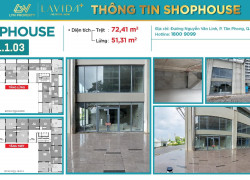 Cho thuê Shophouse Căn góc Lavida Plus Nguyễn Văn Linh Q7 - DT: 123m2, Trệt + Lửng