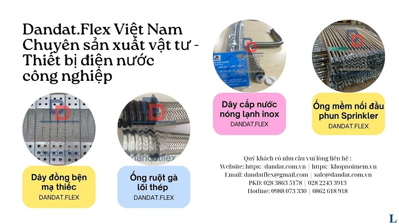 Dây mềm cấp máy nước nóng inox 304 Dandat.Flex Việt Nam