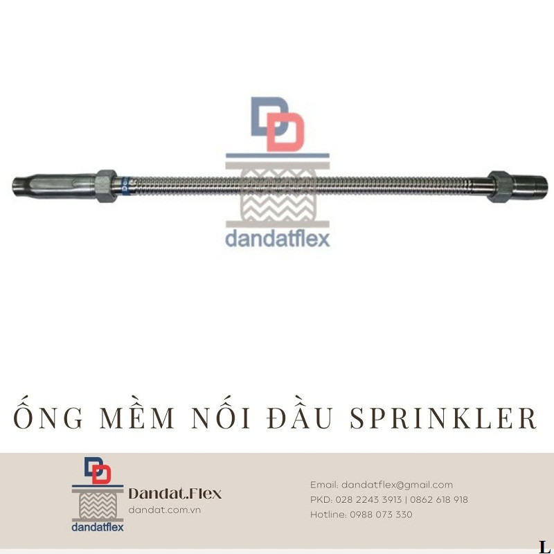 Ống nối mềm D25, ống mềm nối đầu phun nước chữa cháy, ống mềm Sprinkler