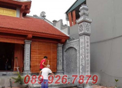 Mẫu cột đá đá lăng mộ gia đình đẹp bán tại Kon Tum - mẫu cột đồng trụ đá đẹp