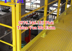 Tấm sàn đậy mương thoát nước, sàn đi lại không rỉ sét, sàn kháng hóa chất frp grating