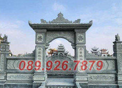 Tiền Giang bán cổng sân nhà, biệt thự bằng đá đẹp - Cổng tâm quan tứ trụ