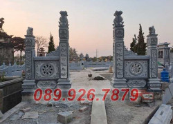 Đồng Tháp bán cổng sân nhà, biệt thự bằng đá đẹp - Cổng tâm quan tứ trụ